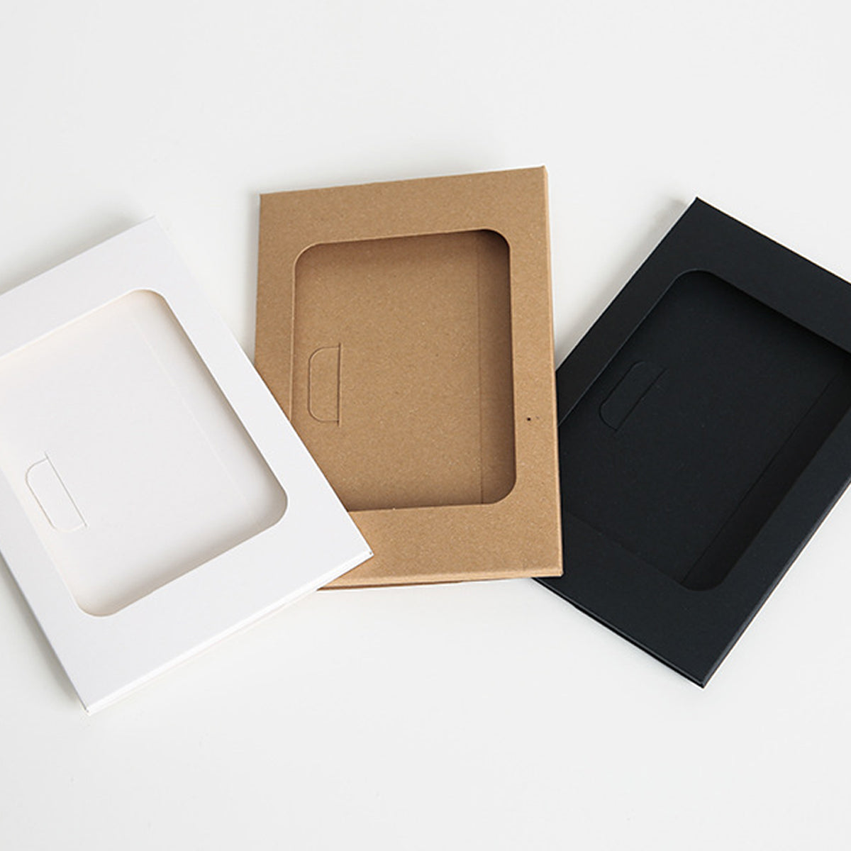 100pcs Windowed Cardboard Postcard Mailing Boxes