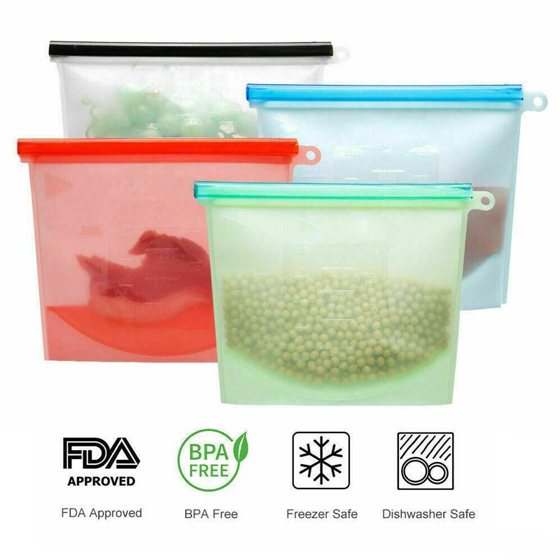 Reusable Silicone Food Storage Bags Vacuum Seal