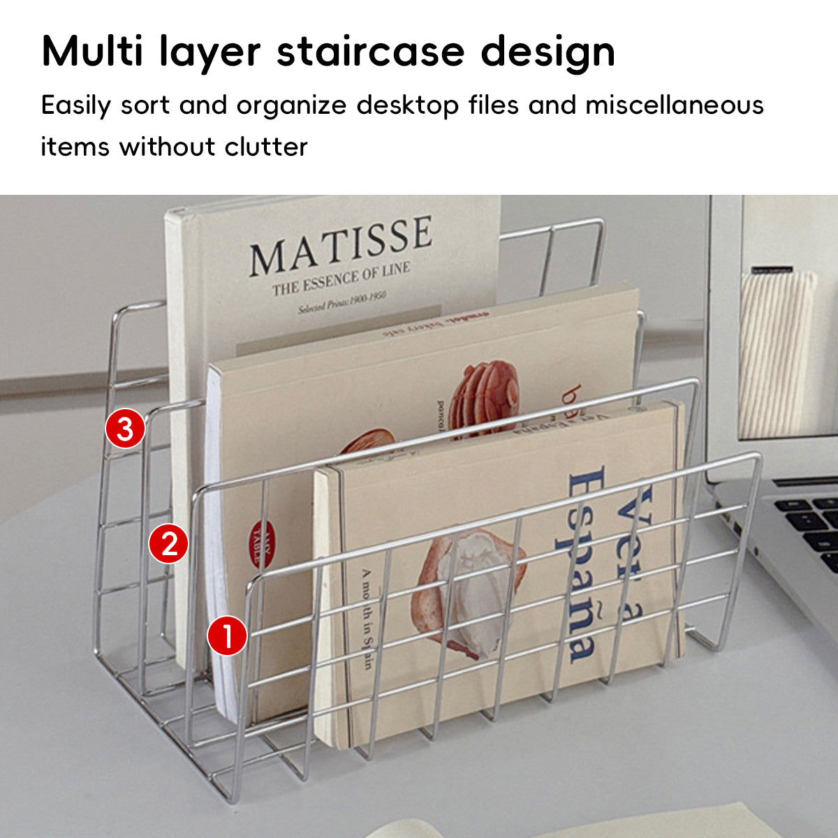Minimalist Metal Book Holder Desktop Organizer