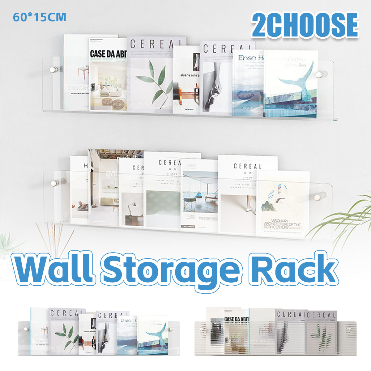 Wall-Mount Acrylic Storage Rack Floating Shelf