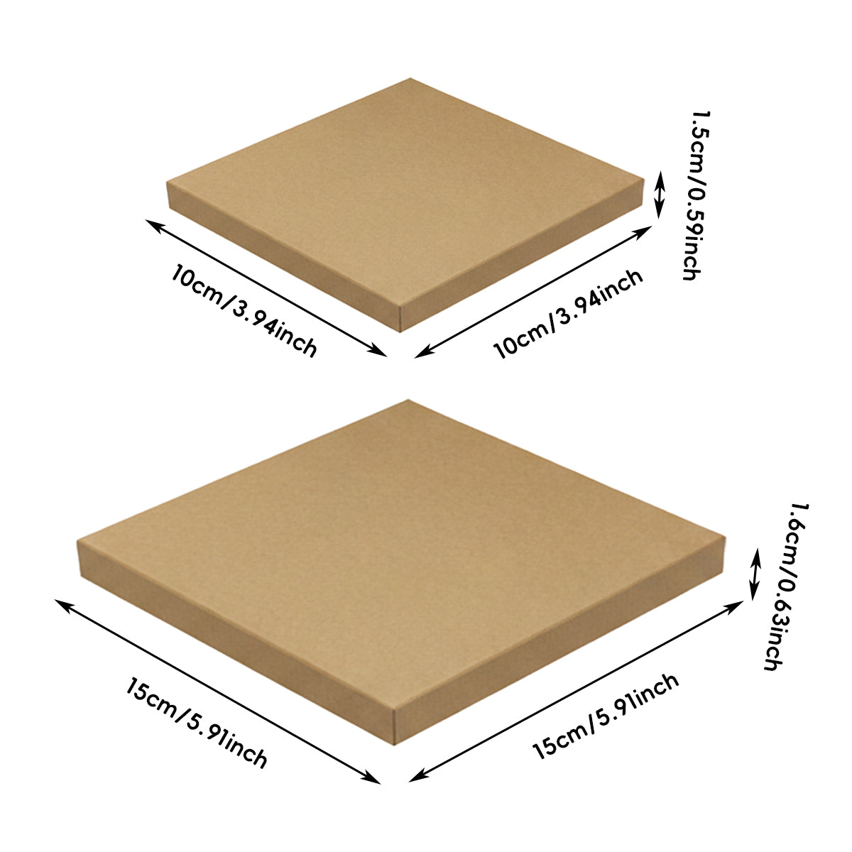 50pcs Brown Kraft Paper Shipping Boxes 2 Sizes