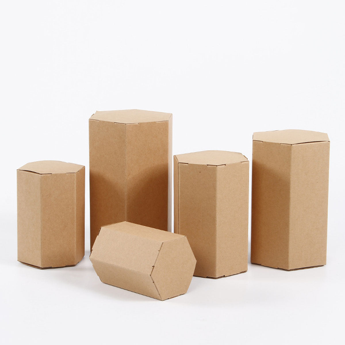 20pcs Kraft Paper Hexagon Gift Boxes for Parties