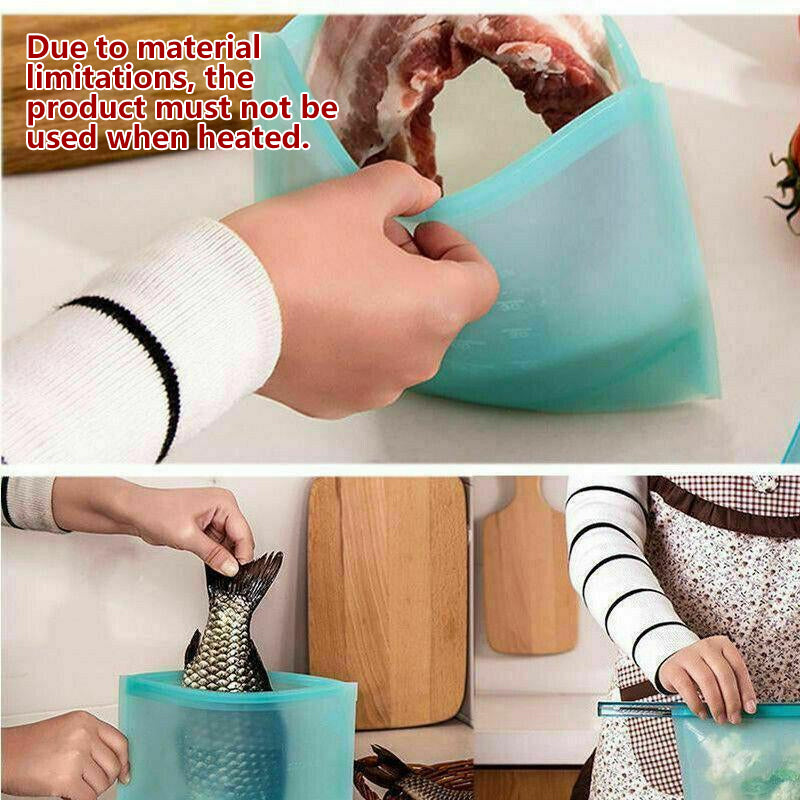 Reusable Silicone Food Storage Bags Vacuum Seal