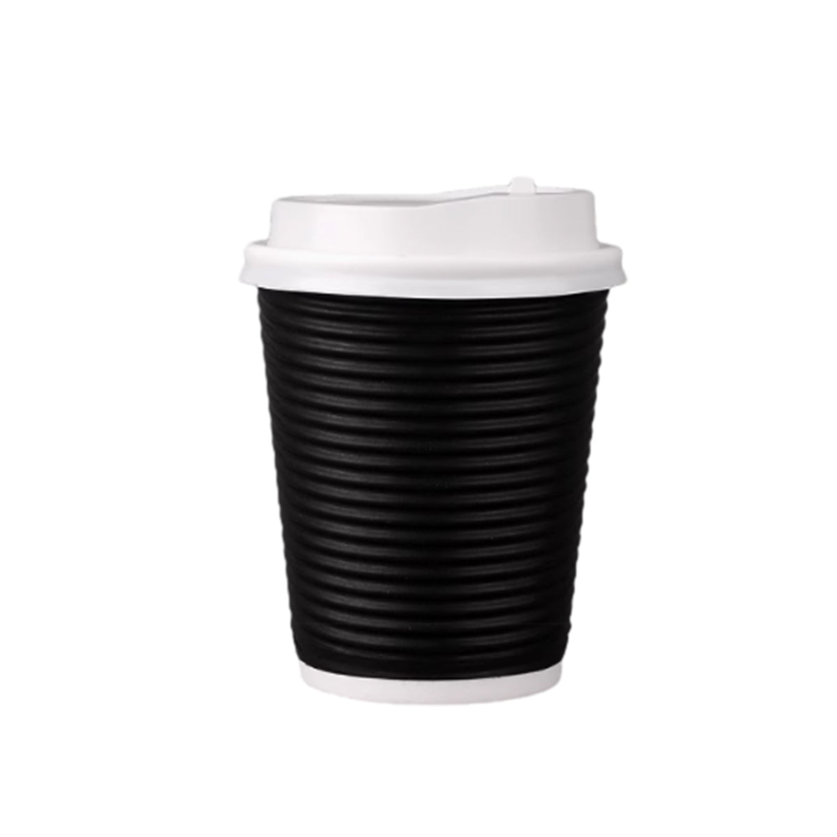 50 Sets Corrugated Paper Cups with Lids 4 Sizes