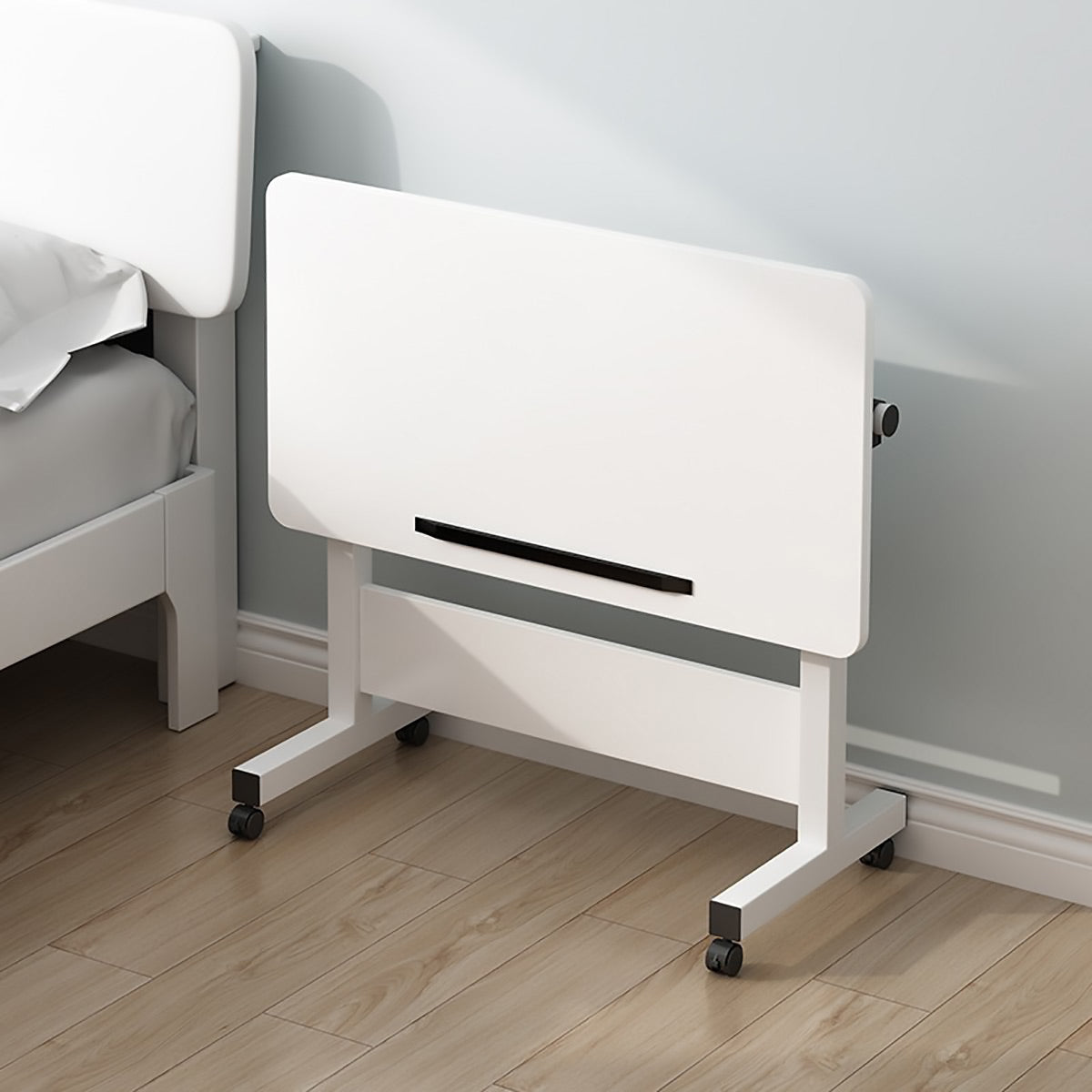 Moveable Foldable Table with Wheels Adjustable Height