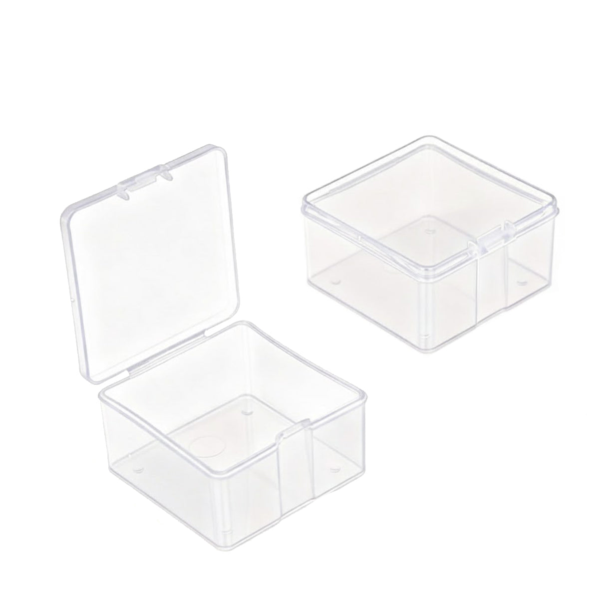 10pcs Mini Clear Plastic Boxes with Snap Lids