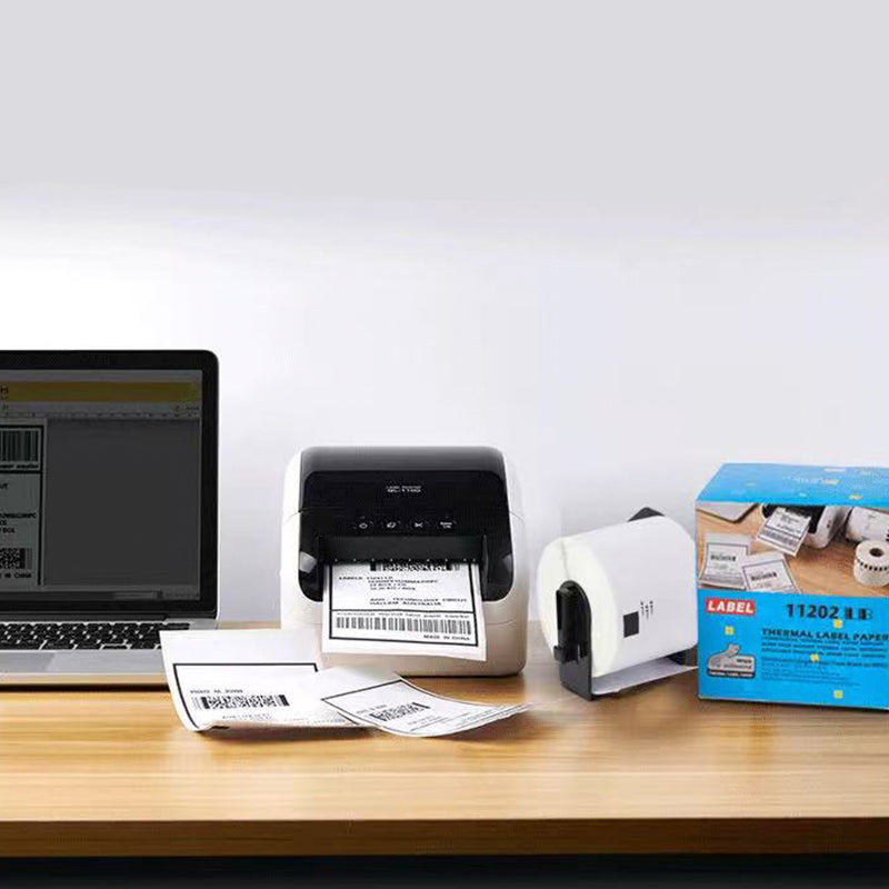 8 Rolls Thermal Label Paper White Continuous Sticker Set