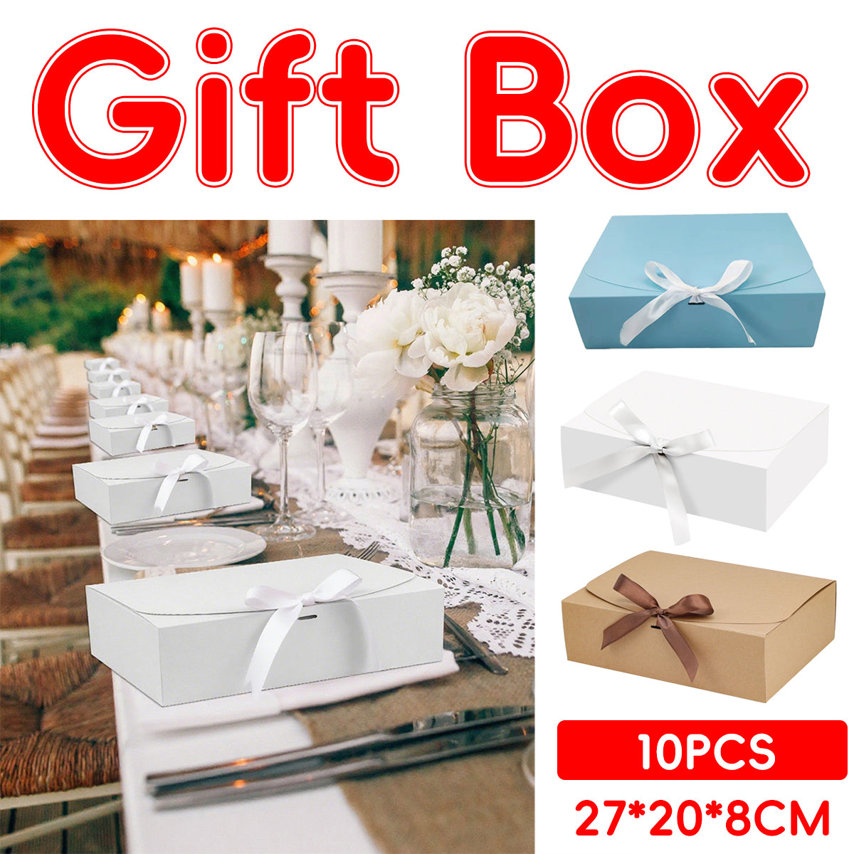 10 Pcs Foldable Gift Box Waterproof for Occasions