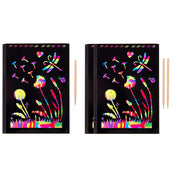 Scratch Paper Rainbow Art Set with Bamboo Pen for Kids