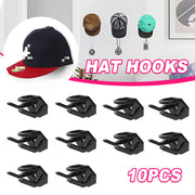 10 Pcs Self-Adhesive Hat Hooks for Wall and Door