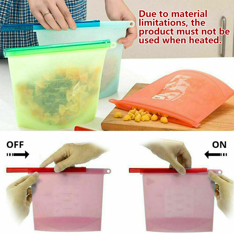 Reusable Silicone Food Storage Bags Vacuum Seal