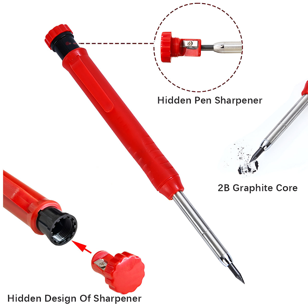 Mechanical Carpenter Pencil for Wood Metal Marking