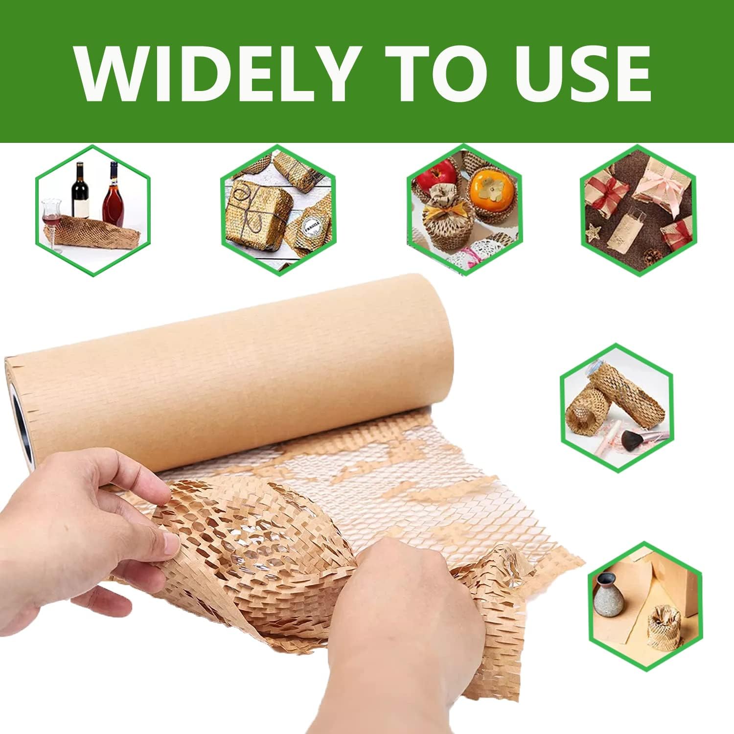 Eco Friendly Honeycomb Kraft Paper Roll Cushioning Wrap