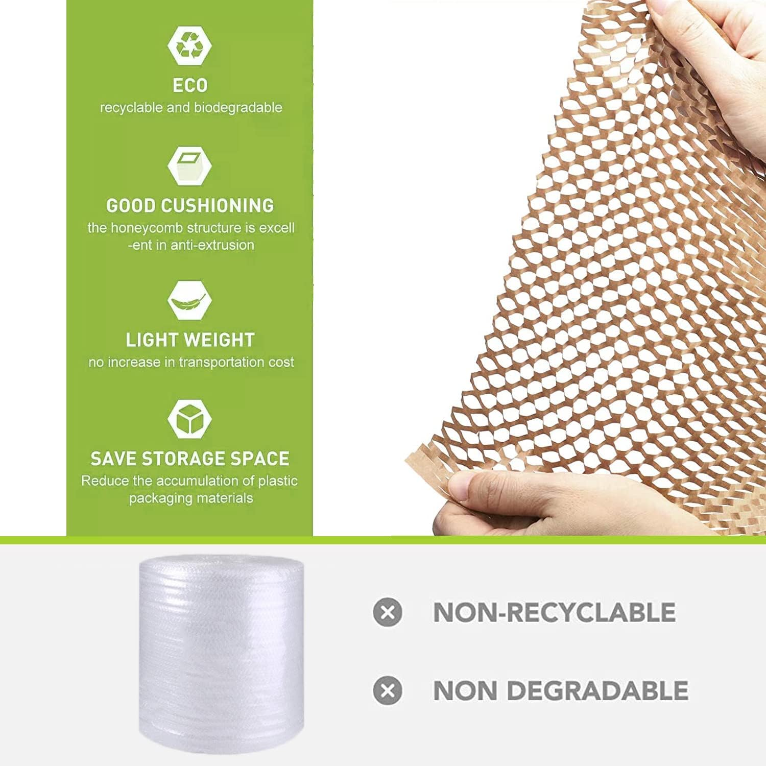 Eco Friendly Honeycomb Kraft Paper Roll Cushioning Wrap