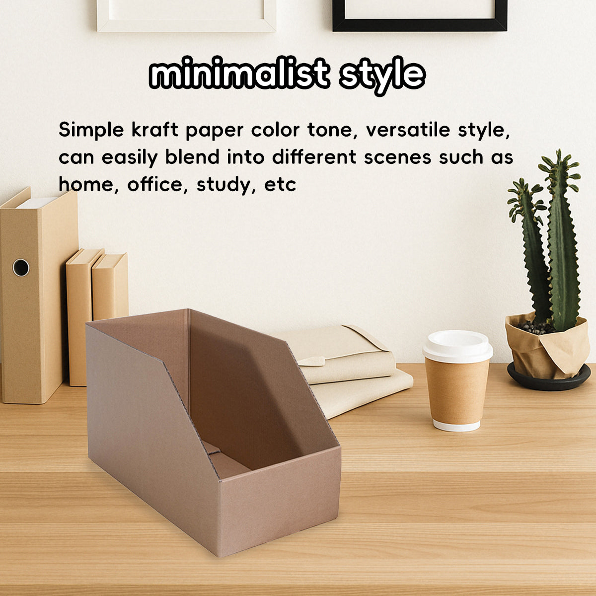 10 Pcs Slanted Storage Display Boxes Office Document Cardboard Organiser