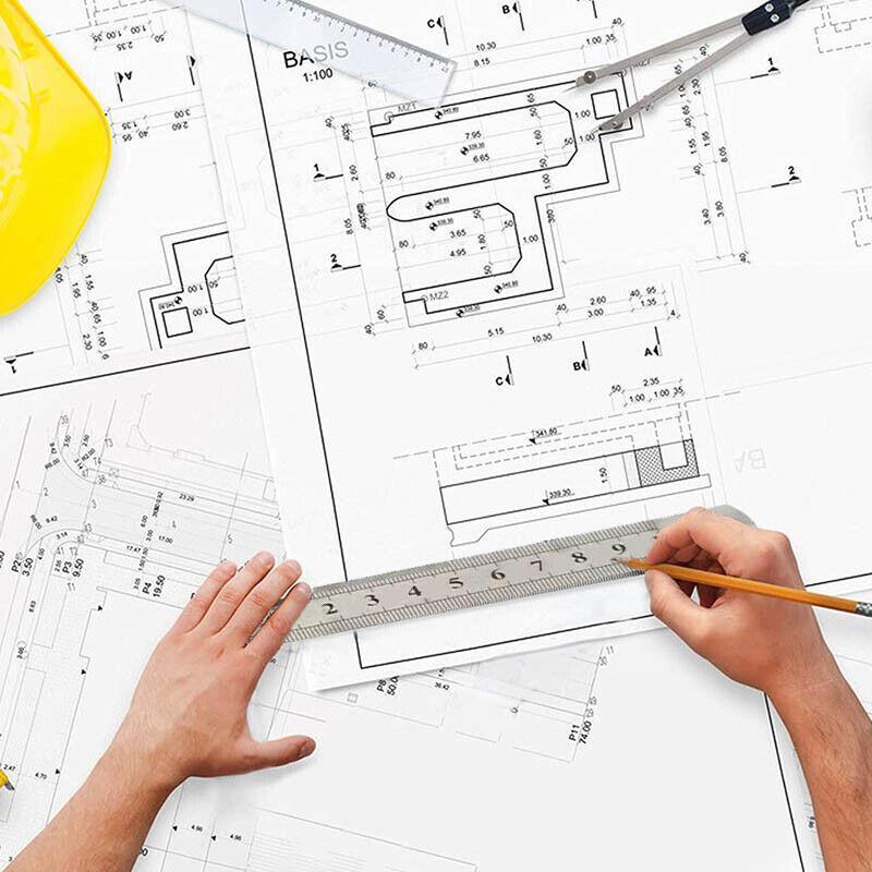 10cm 15cm 20cm Double Sided Stainless Steel Metal Ruler Rule Precision