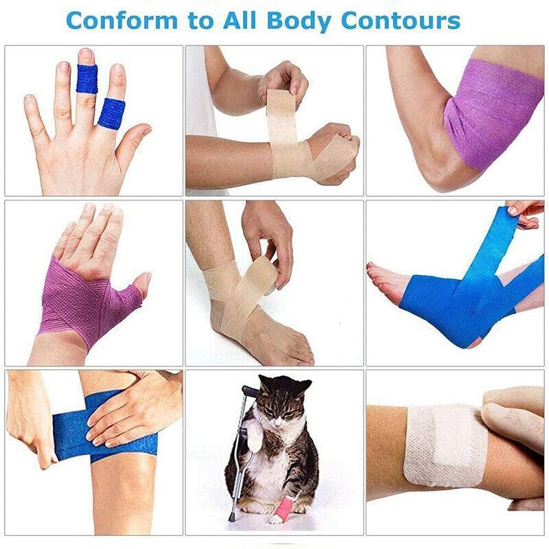 12 Pack Cohesive Vet Wrap Bandage Self-Adhesive