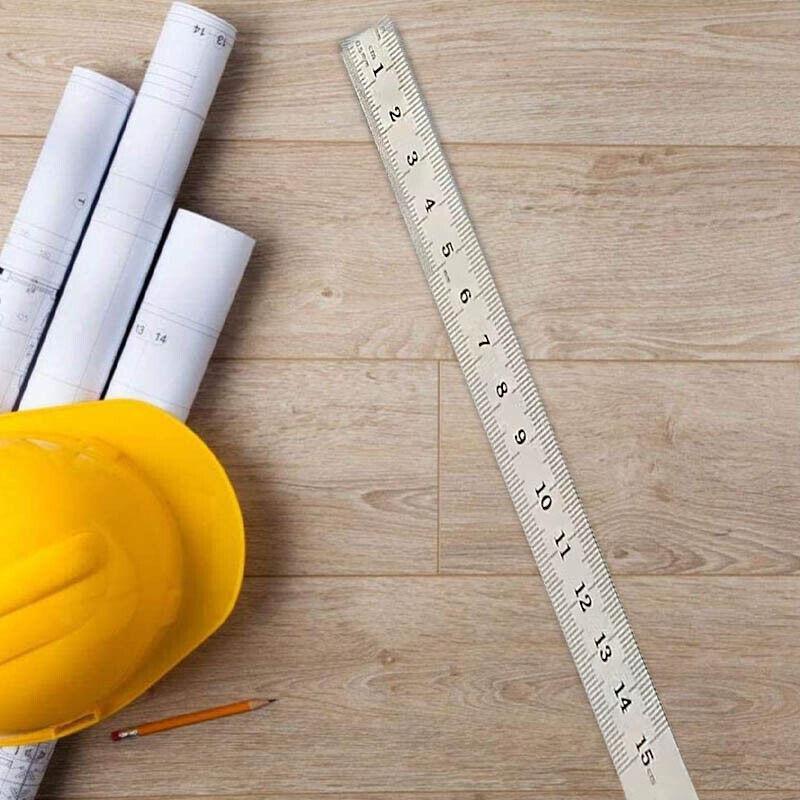 10cm 15cm 20cm Double Sided Stainless Steel Metal Ruler Rule Precision