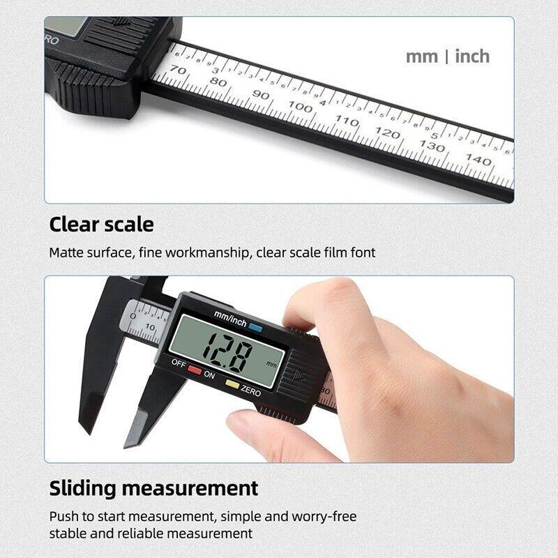 Electronic Digital Vernier Caliper 150mm Carbon Fiber Gauge