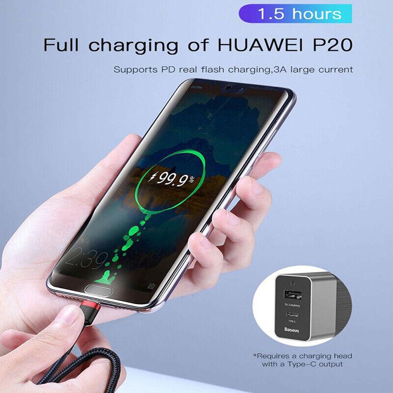 Baseus 60W USB C to Type C Cable PD Fast Charge Braided Lead