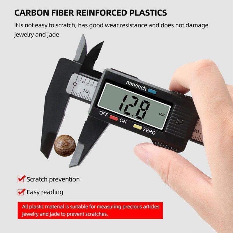 Electronic Digital Vernier Caliper 150mm Carbon Fiber Gauge