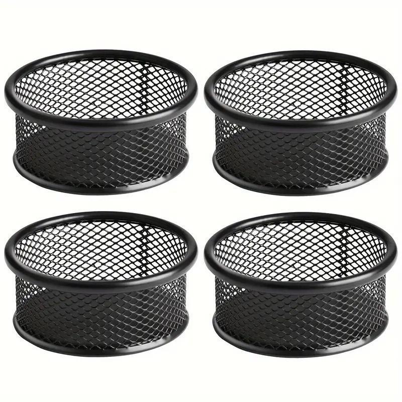 4 Pcs Paper Clip Holder Storage Tube Metal Desk Organiser