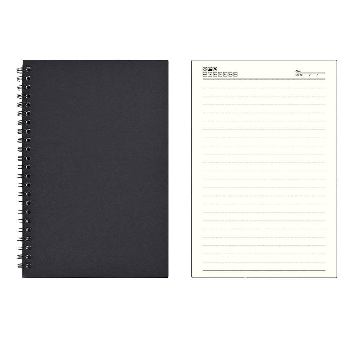 6 Pcs A5 Spiral Notebooks Kraft Cover Lined Paper