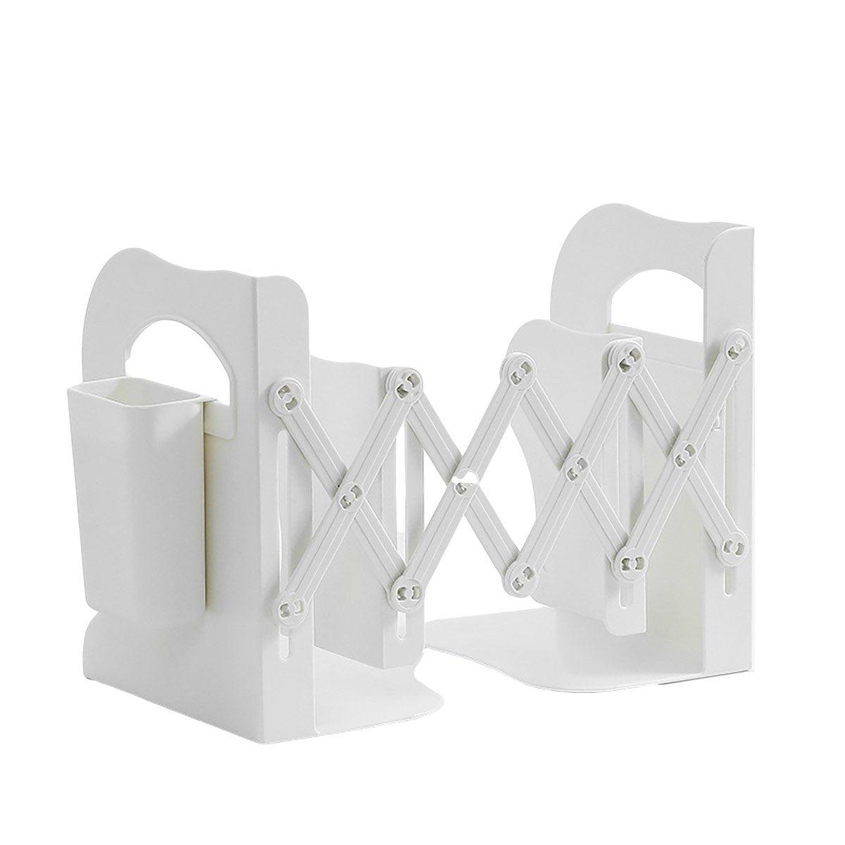 Adjustable Desktop Bookshelf Organiser with Pen Holder Plastic