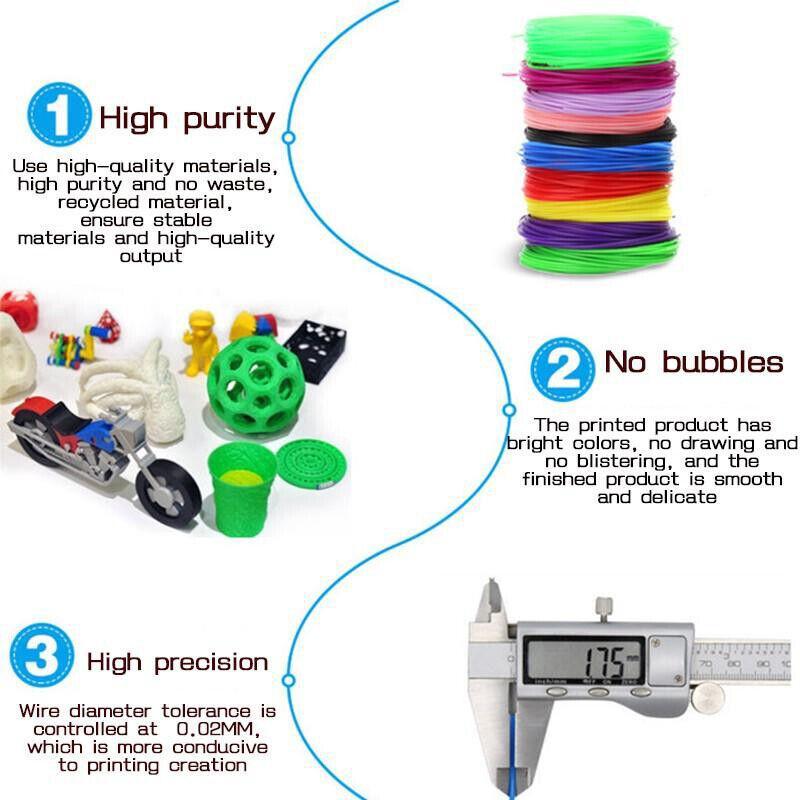 100M 10 Colours 3D Pen Filament PLA 1.75mm Set