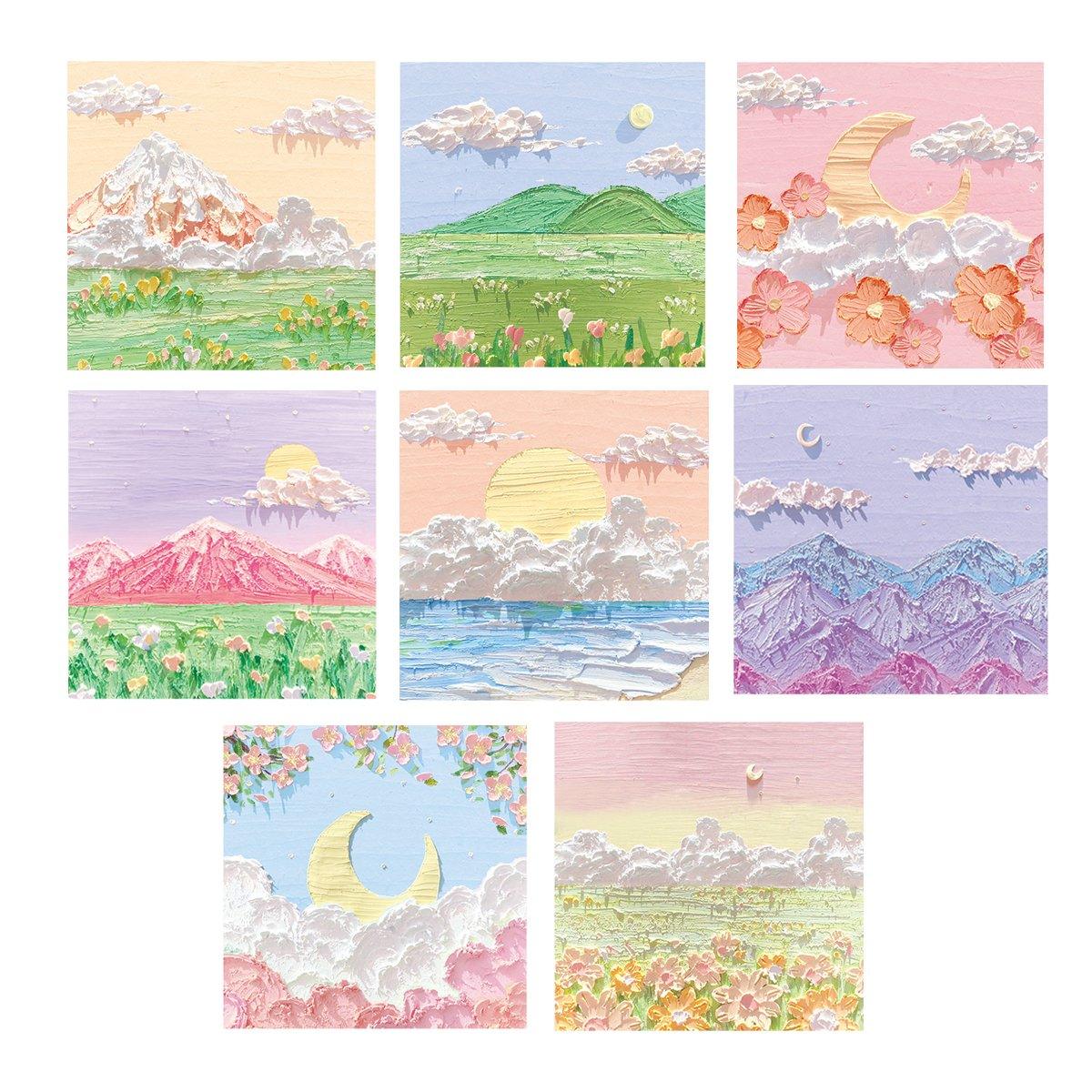 800 Sheets Colorful Oil Painting Sticky Notes Square Pads