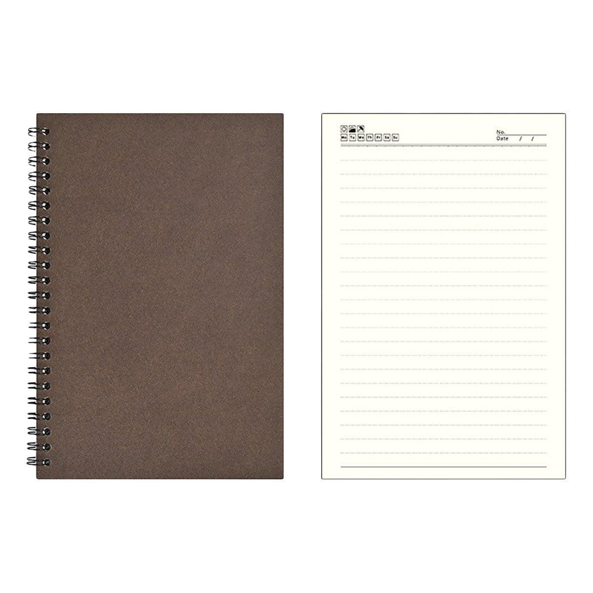 6 Pcs A5 Spiral Notebooks Kraft Cover Lined Paper