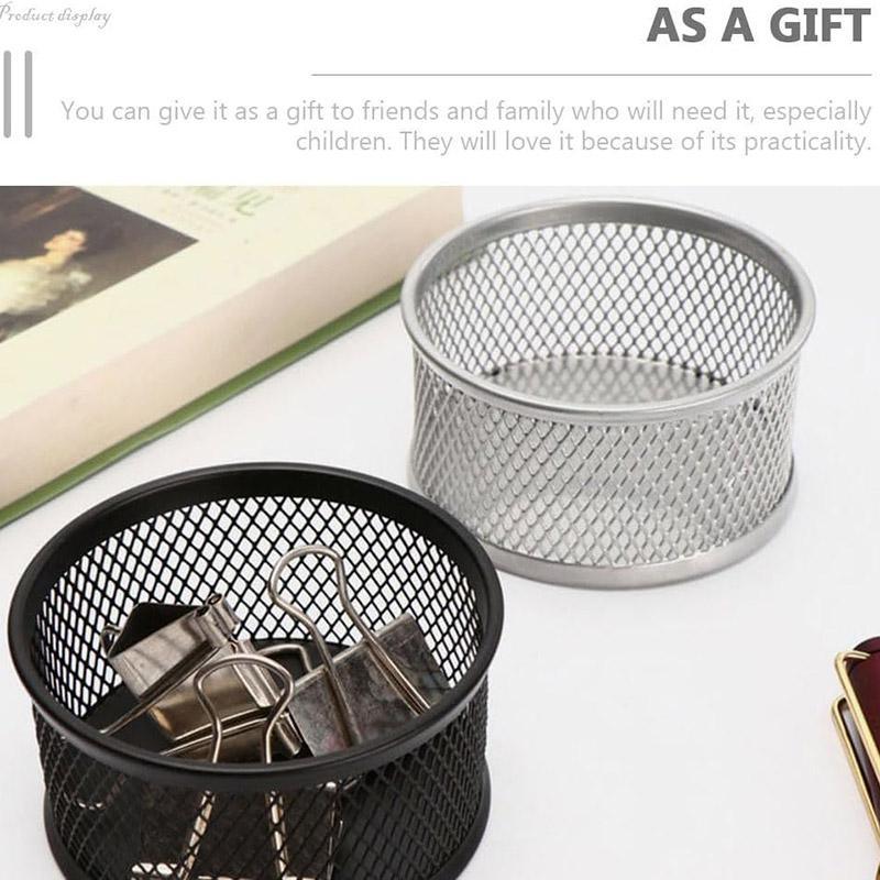 4 Pcs Paper Clip Holder Storage Tube Metal Desk Organiser