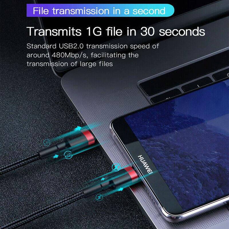 Baseus 60W USB C to Type C Cable PD Fast Charge Braided Lead