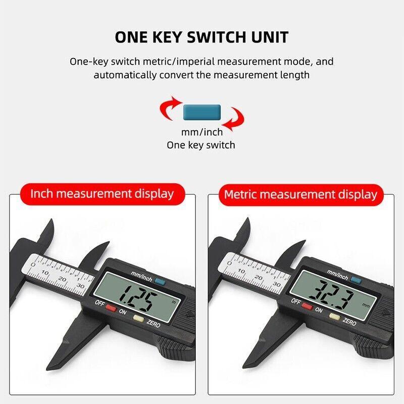 Electronic Digital Vernier Caliper 150mm Carbon Fiber Gauge