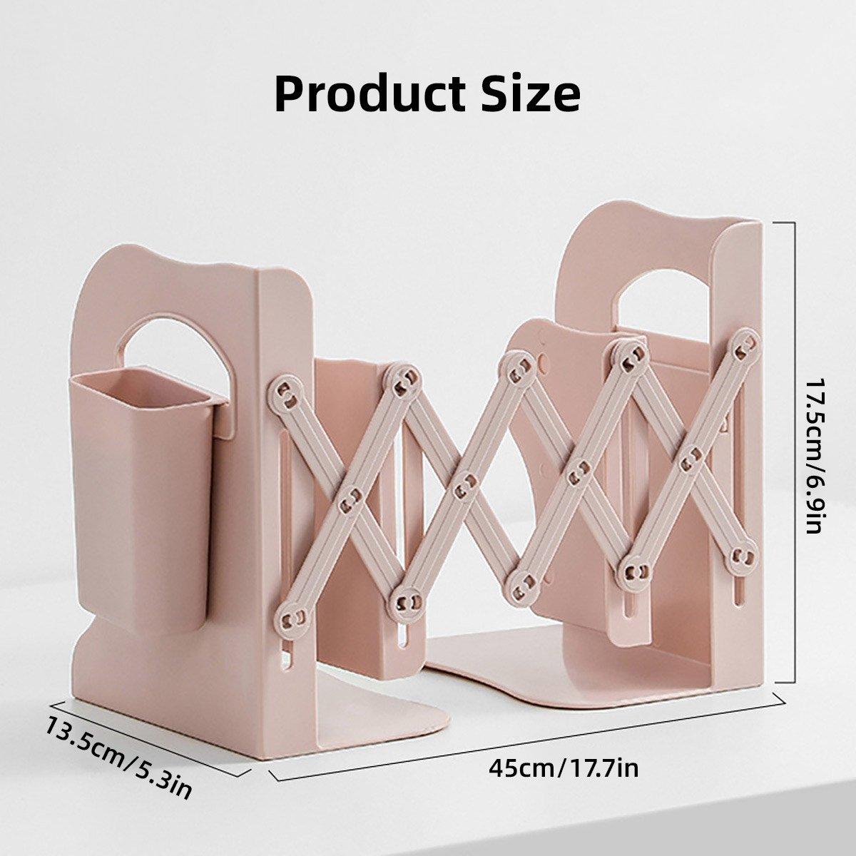 Adjustable Desktop Bookshelf Organiser with Pen Holder Plastic