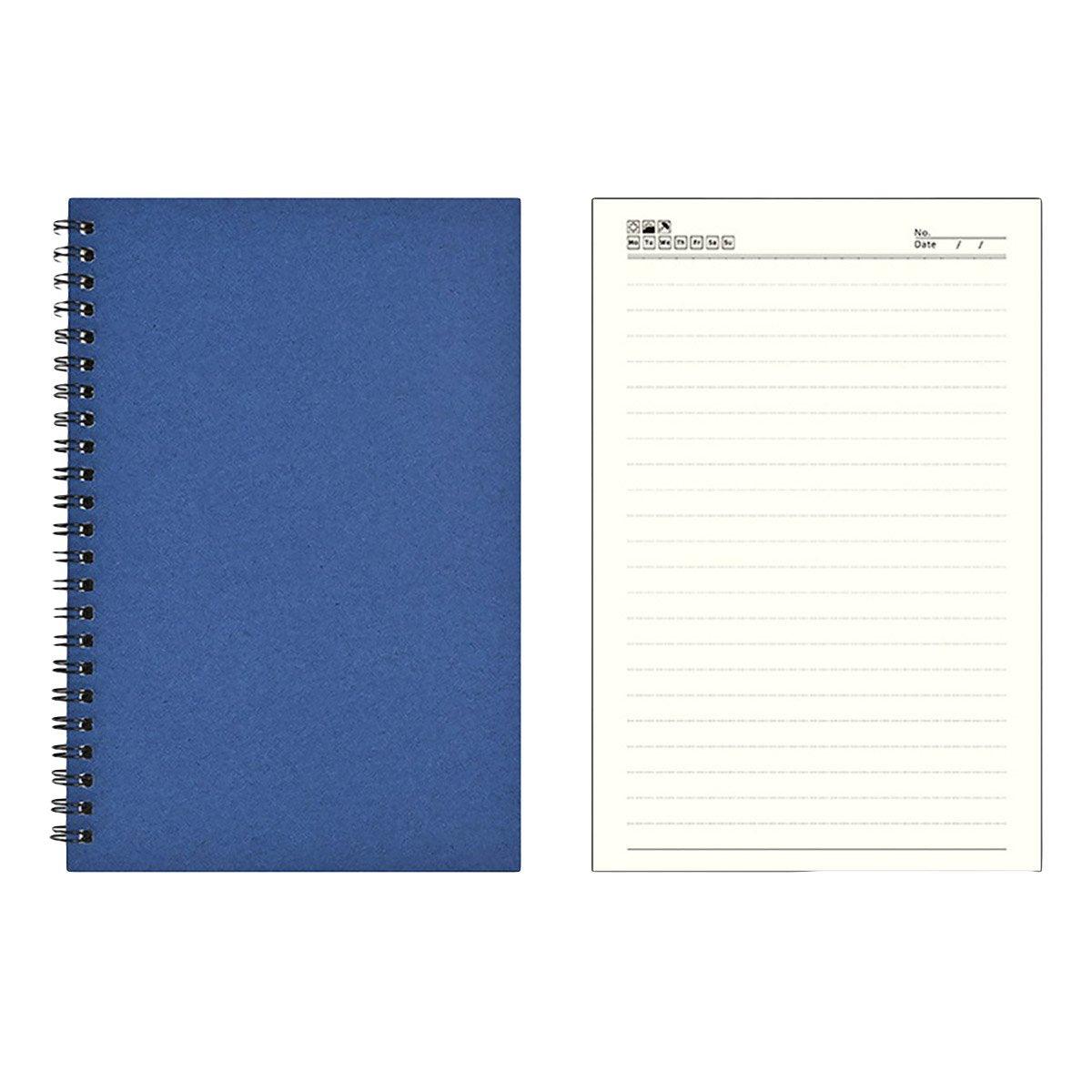 6 Pcs A5 Spiral Notebooks Kraft Cover Lined Paper