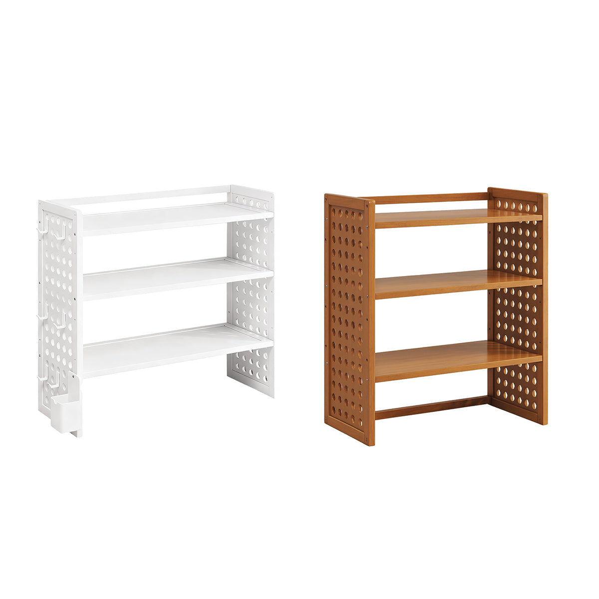 3-Tier Desktop Organizer Shelf Bamboo Adjustable Bookshelf