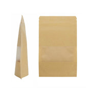 10–200 Pcs Kraft Stand Up Zip Lock Bags with Clear Window