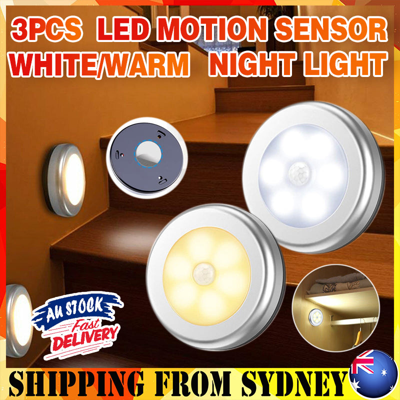 3pcs LED Motion Sensor Night Light for Stairs