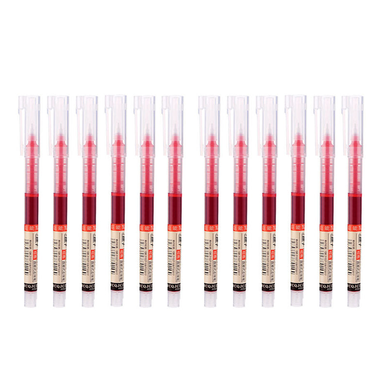 6/12 Pcs Rollerball Pens 0.5mm Liquid Ink Black or Red