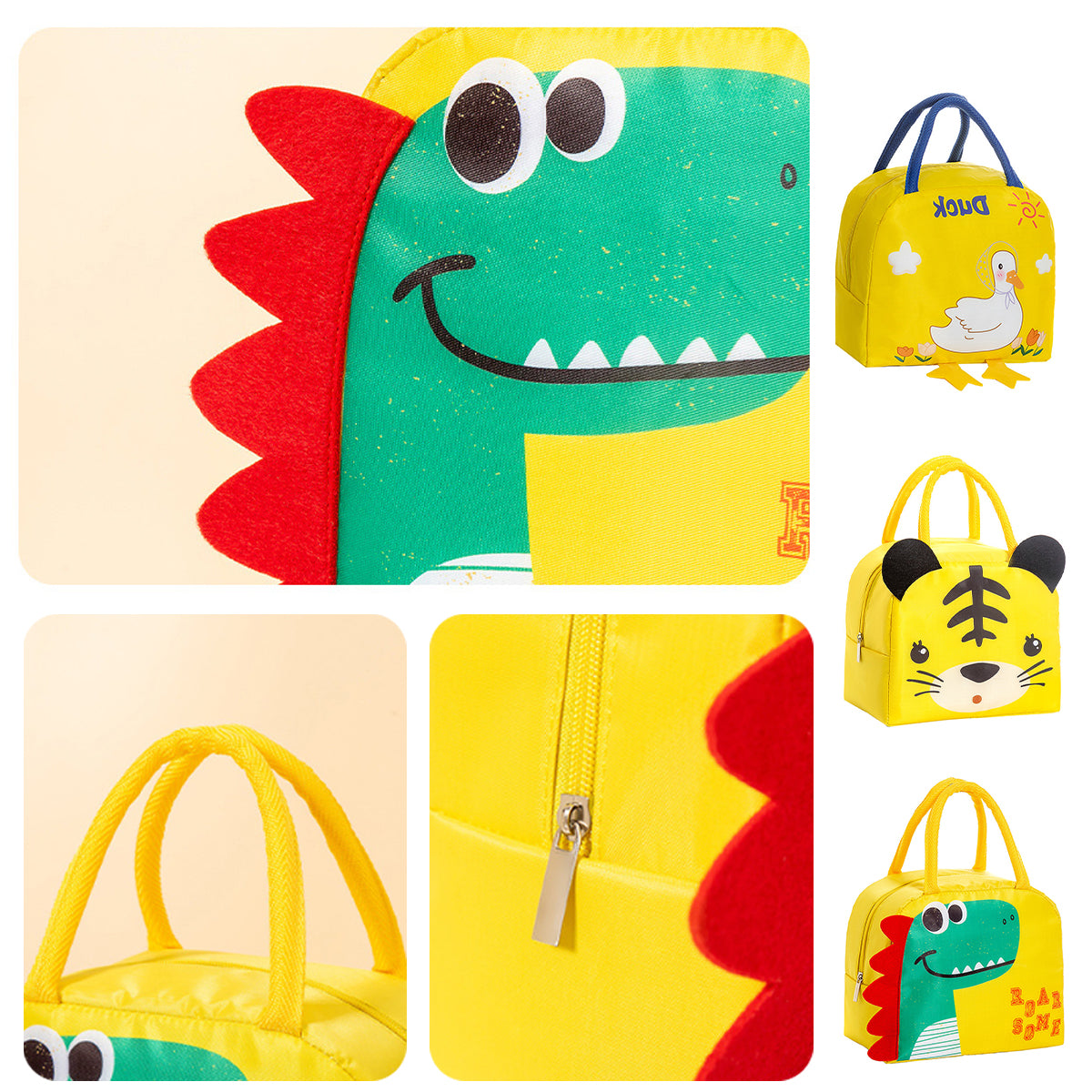 3D Bento Lunch Bag Cartoon Insulated Tote for Students