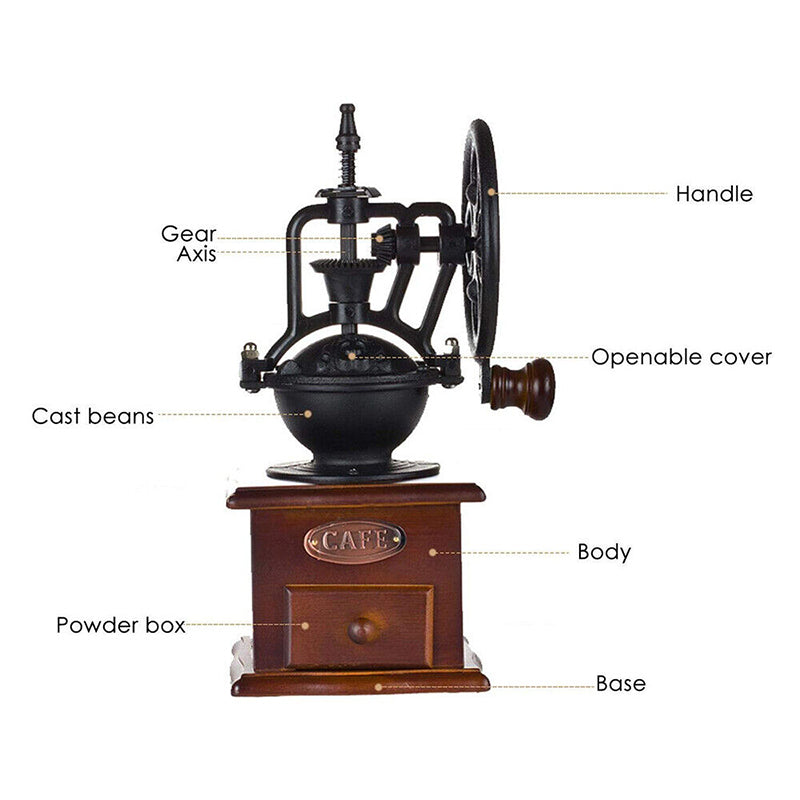 Wooden Manual Coffee Grinder with Ceramic Core