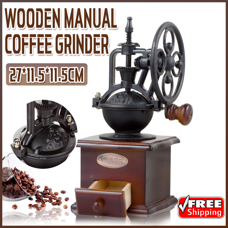 Wooden Manual Coffee Grinder with Ceramic Core