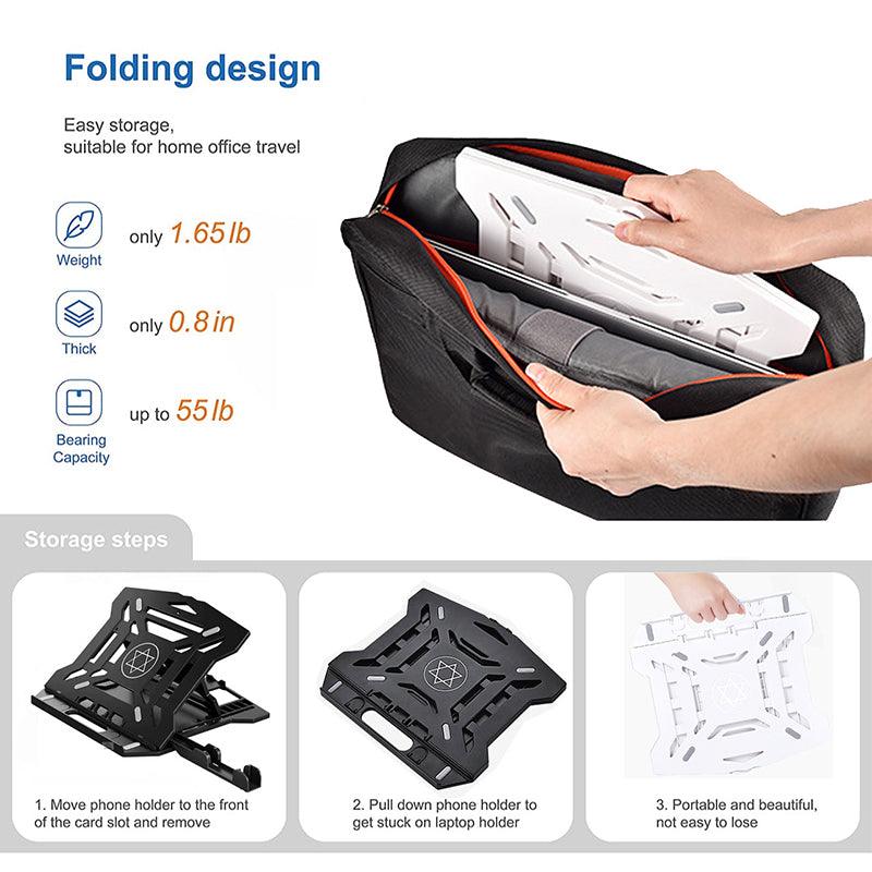 Ergonomic Adjustable Laptop Stand with Phone Holder
