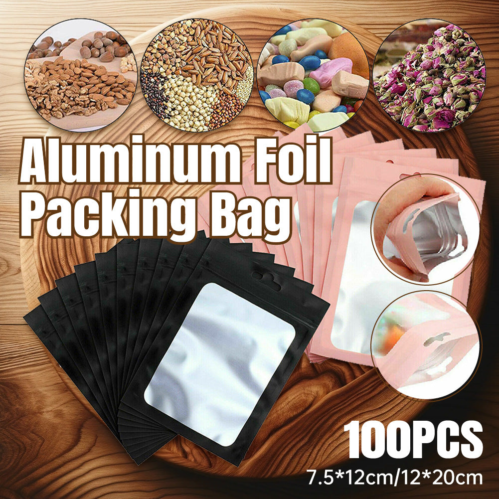 200pcs Resealable Aluminium Foil Zip Lock Bags