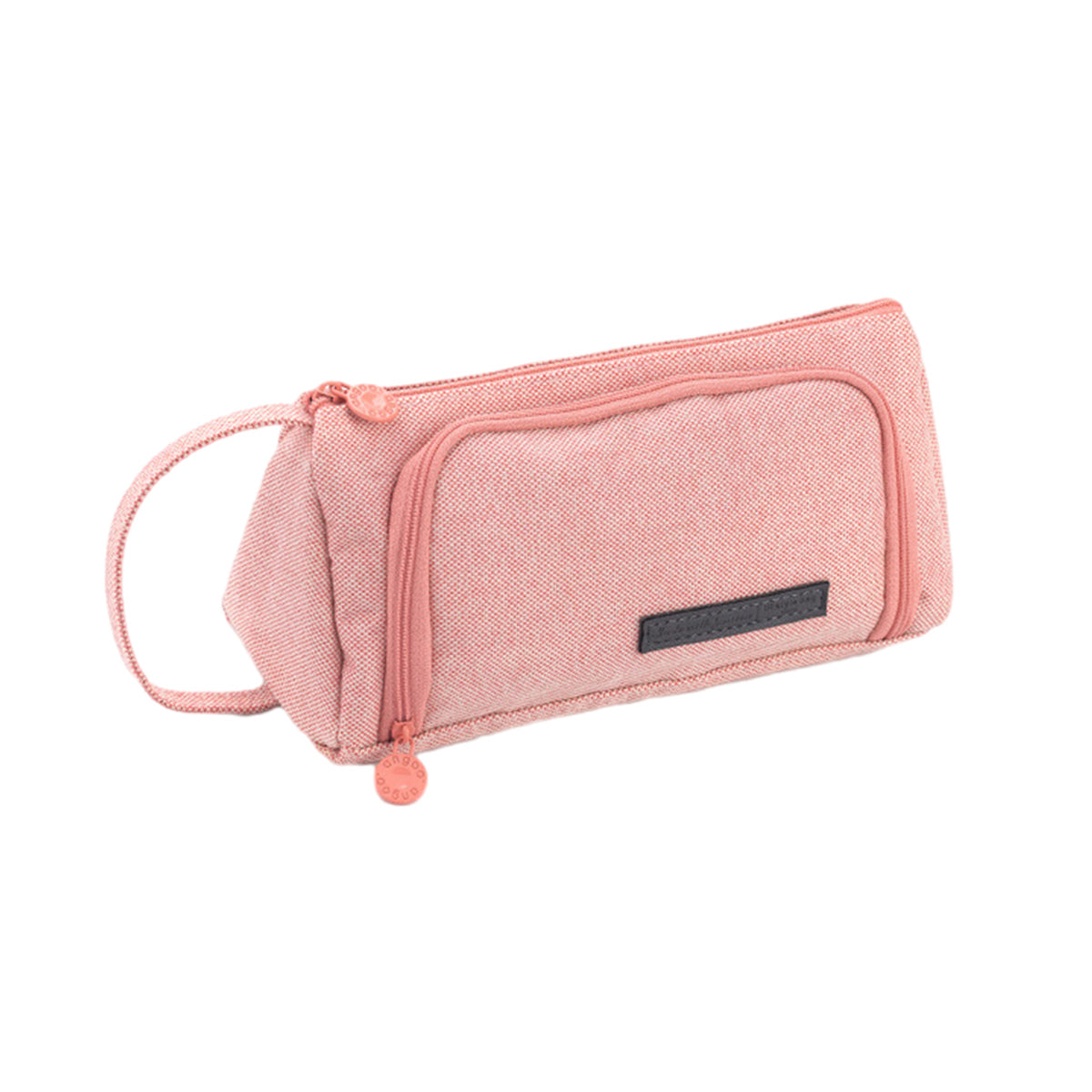 Pencil Case Large Capacity Cotton Linen with Mesh Pockets