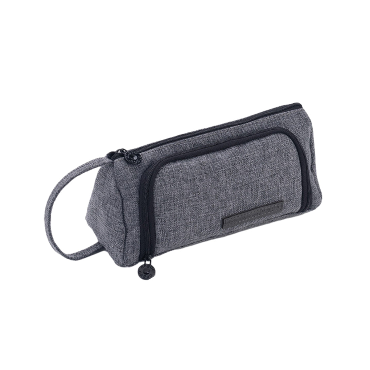 Pencil Case Large Capacity Cotton Linen with Mesh Pockets