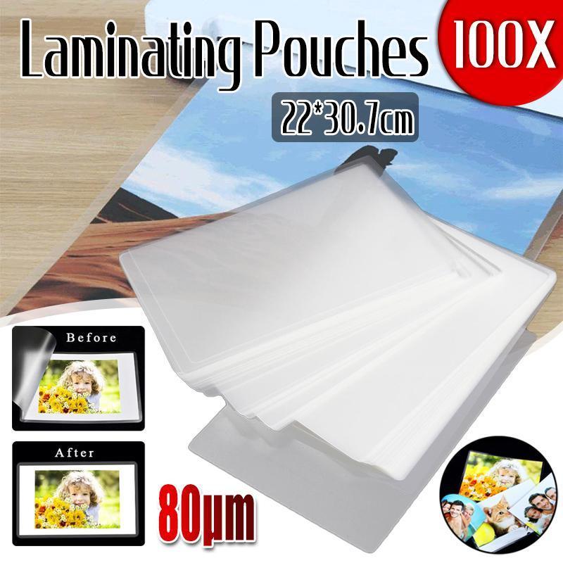 100 Pack A4 Laminating Pouches Gloss 80 Micron