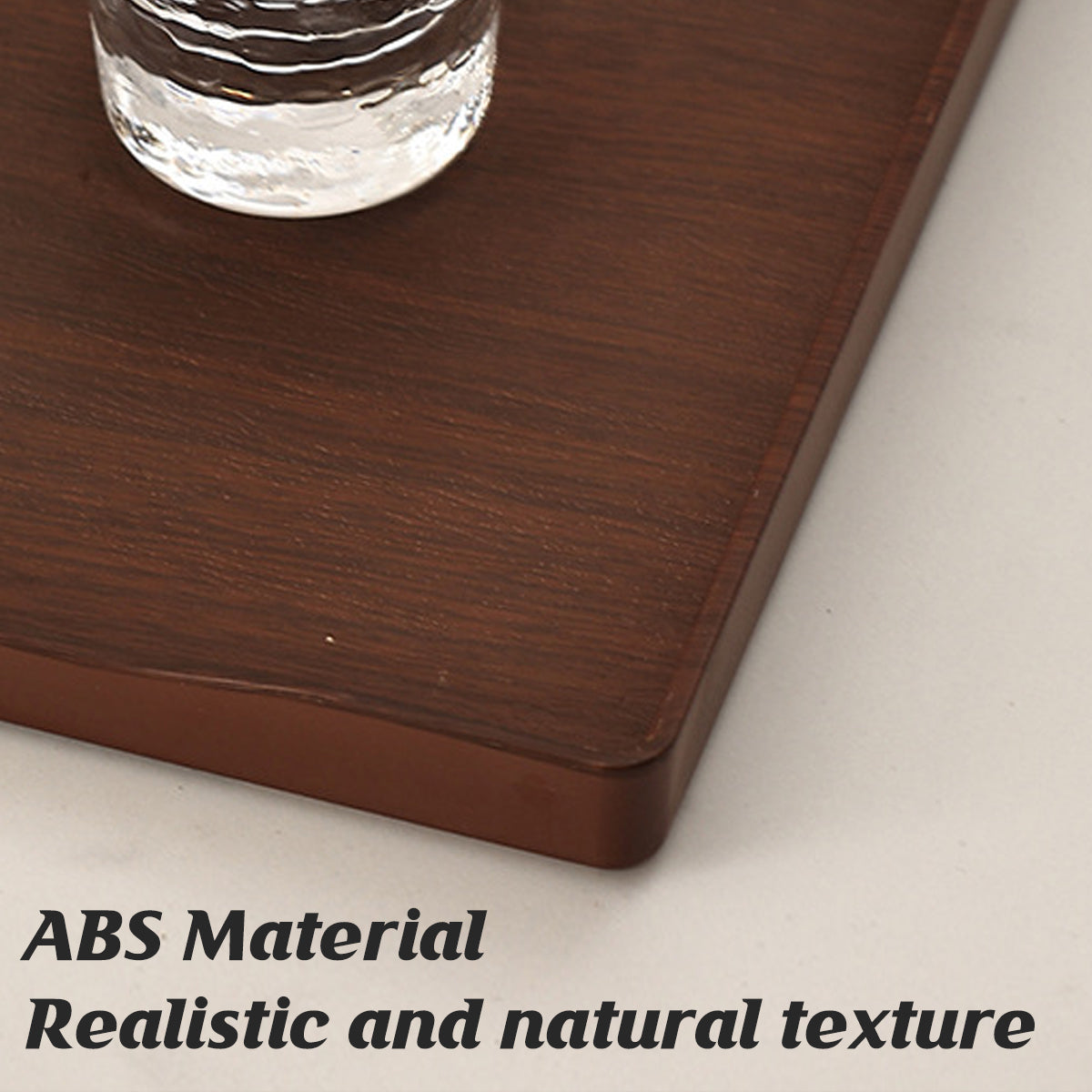 6pcs Wood-Grain ABS Rectangular Serving Trays