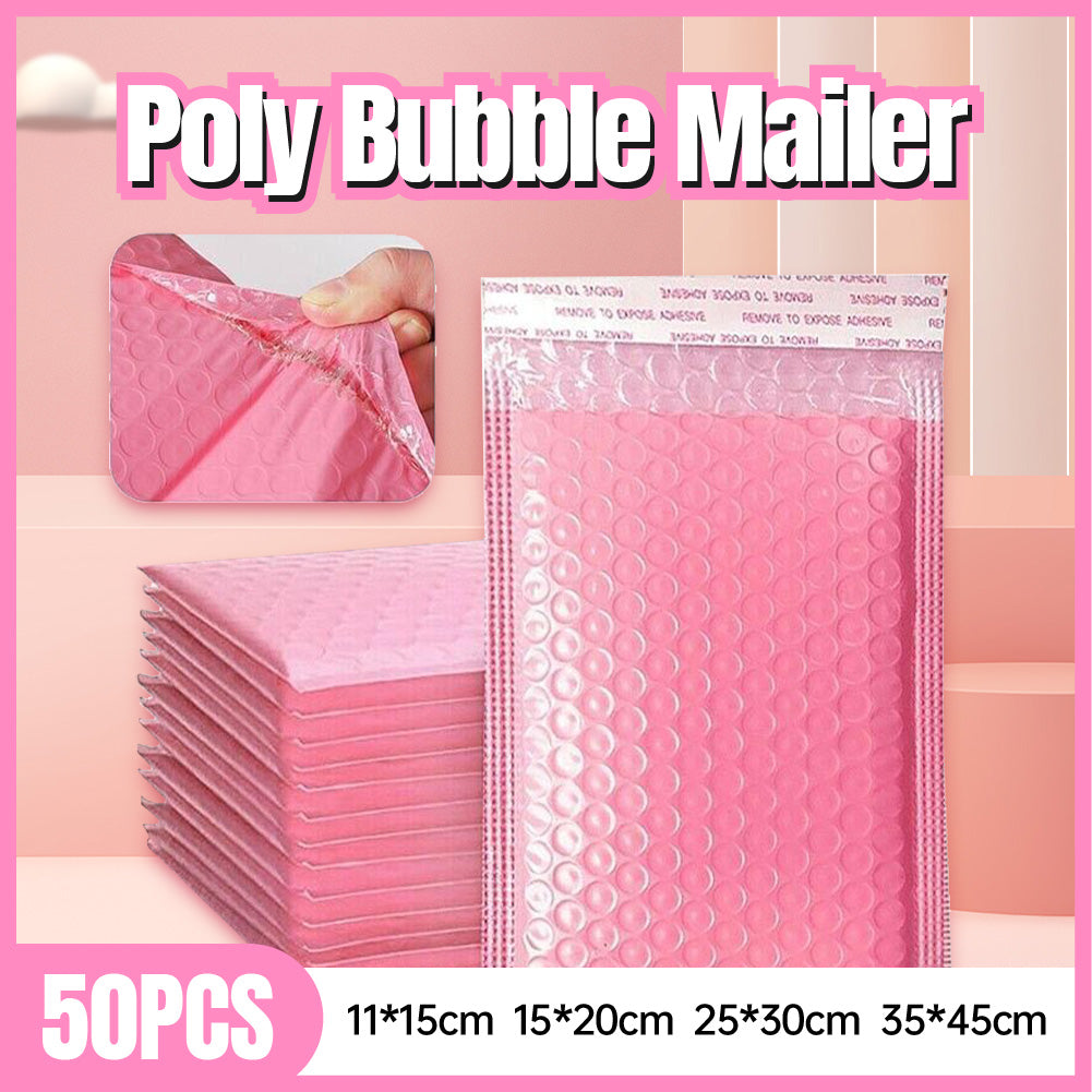 50 Pcs Poly Bubble Mailer Envelopes Pink Padded Bags